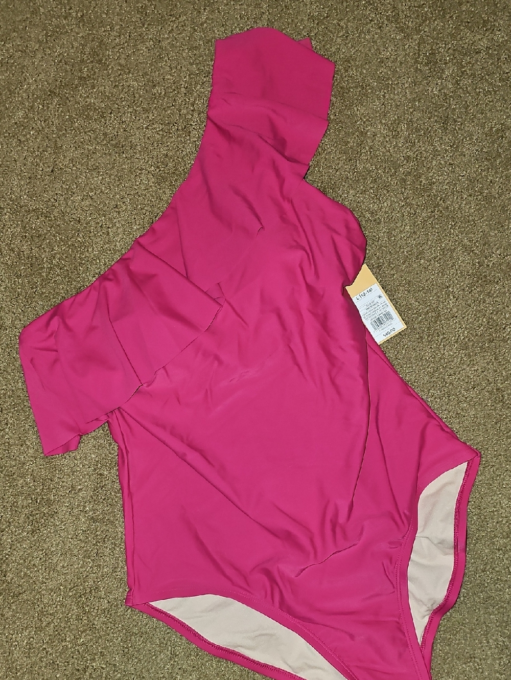 Kona Sol One-Shoulder Ruffle One-Piece Swimsuit - Hot Pink